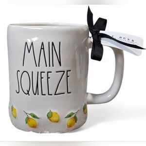 Rae Dunn ' Main Squeeze ' White Ceramic Mug with Lemon Design, New